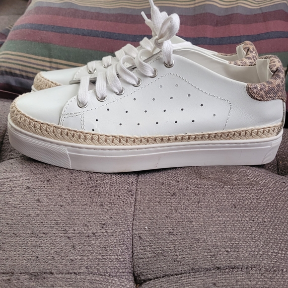 studio flexx Shoes - Women's White and Tan Espadrille Sneakers